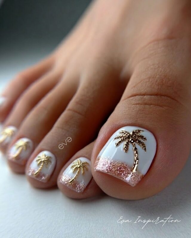 manucure pied ete palmier tendance