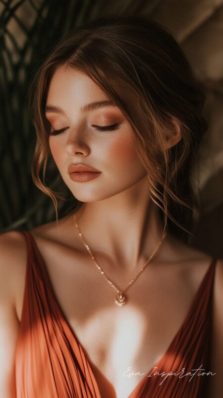 maquillage-mariage-robe-terracotta