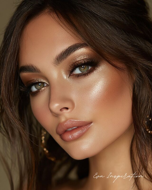 maquillage saint valentin dore peche elegant