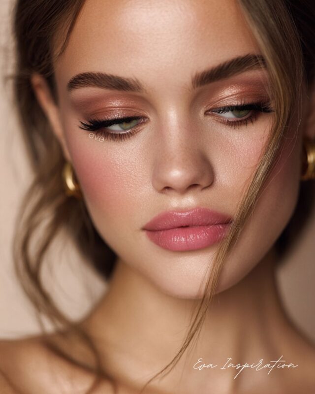 maquillage saint valentin rose dore mascara glamour