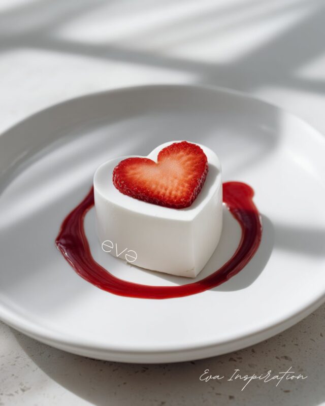 panacotta saint valentin fraise coeur
