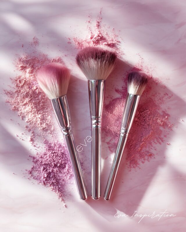 pinceaux teint blush estompe poudre rose