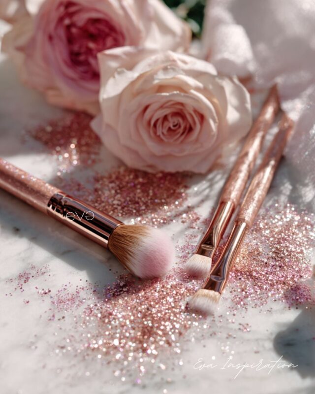 pinceaux teint et yeux glitter