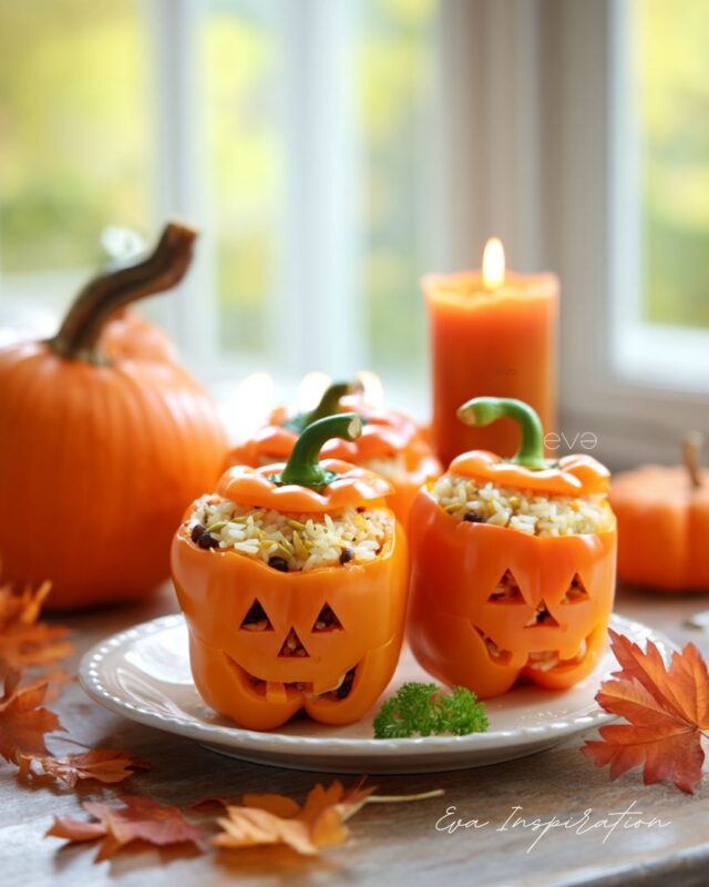 poivrons halloween recette tete citrouille idee