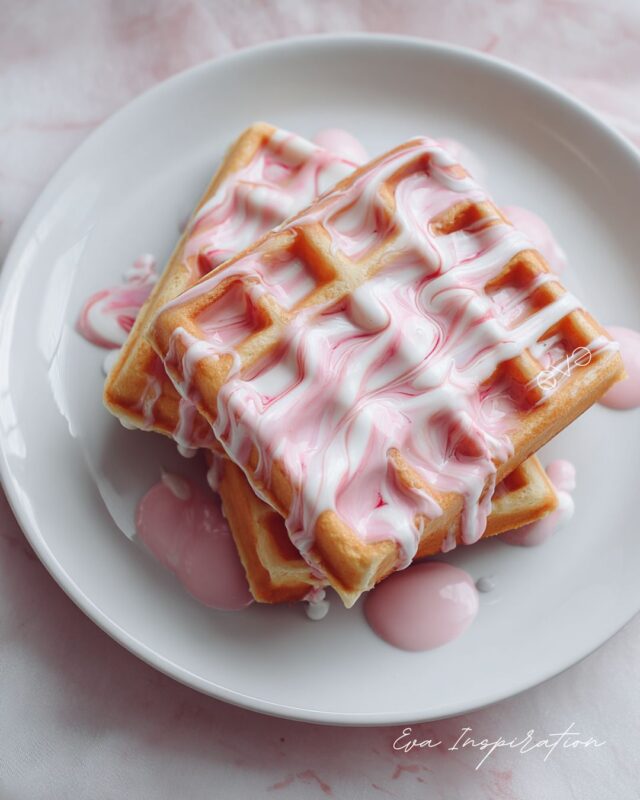 recette gaufre rose marbre chocolat blanc idee