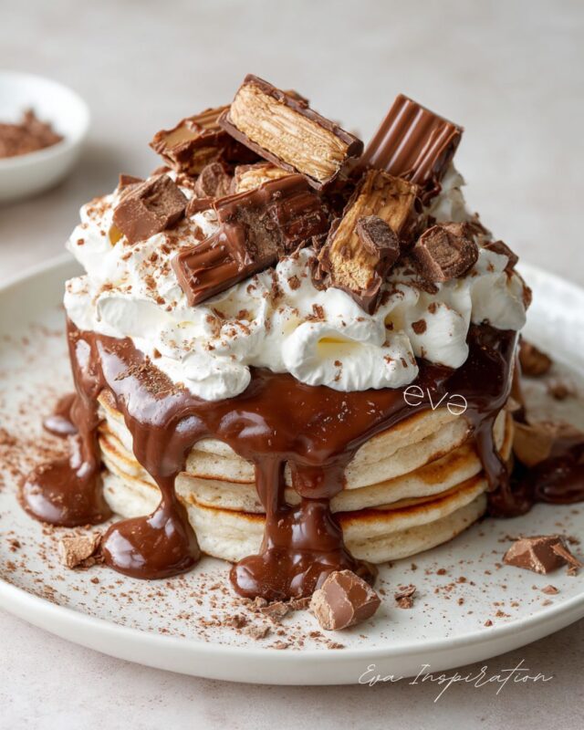 recette pancakes barre chocolaté chantilly gourmand