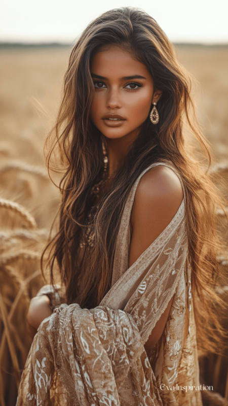 robe-soiree-boheme-ete-beige-marron-tendance