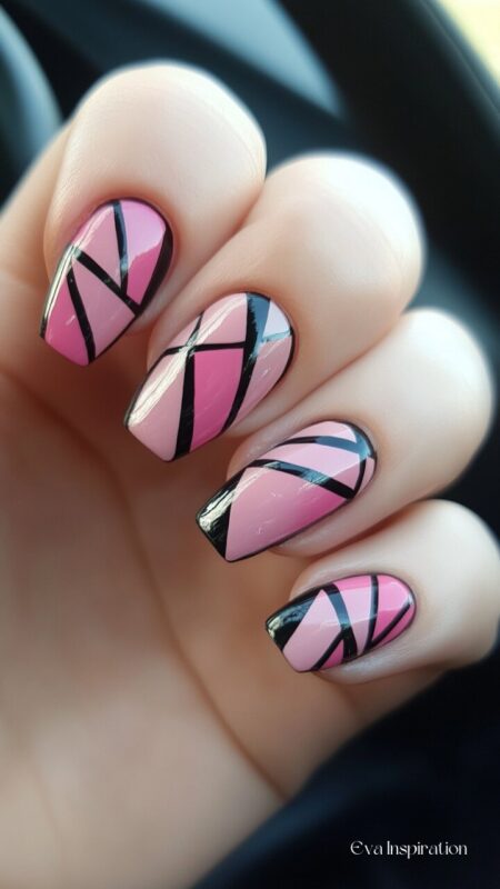 rose-et-noir-manucure-idee-graphique