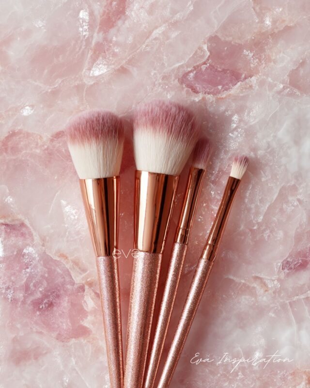 set pinceaux maquillage rose gold edition