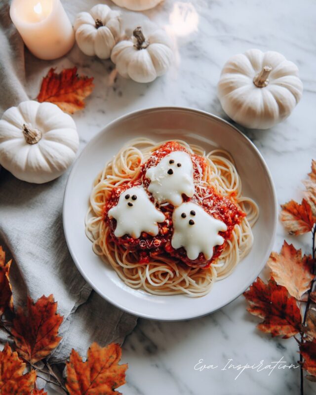spaghetti fantome idee plat halloween sale enfant