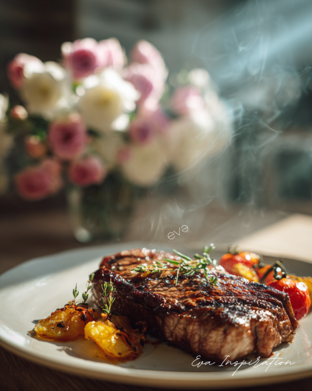 steak au barbecue fumé