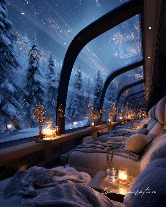 train luxueux de reve destination vacance montagne neige